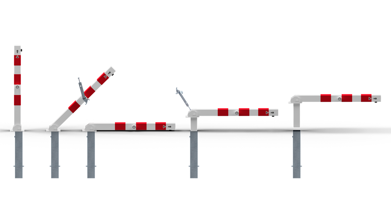 Absperrpfosten Typ 4701FUHB, 70x70mm_x000D_ -umlegbar und herausnehmbar- mit_x000D_ Dreikantverschlu