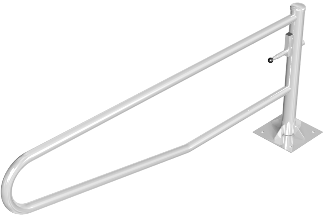 Gatterschranke drehbar 2,50m für Vorhangschloss_x000D_ Drehpfosten: Ø 102mm, Schrankenarm: Ø 60mm_x0