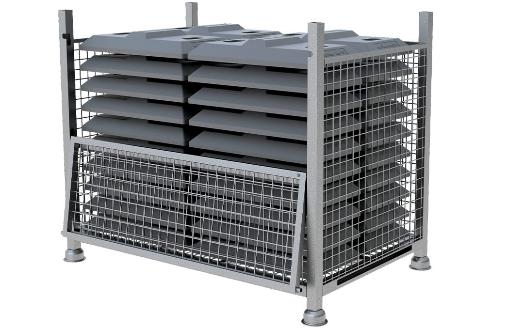 Fußplatten SET bestehend aus:_x000D_ _x000D_ 1 x Transportboxen für Flachbakenfüße (Art.-Nr. 31995-5