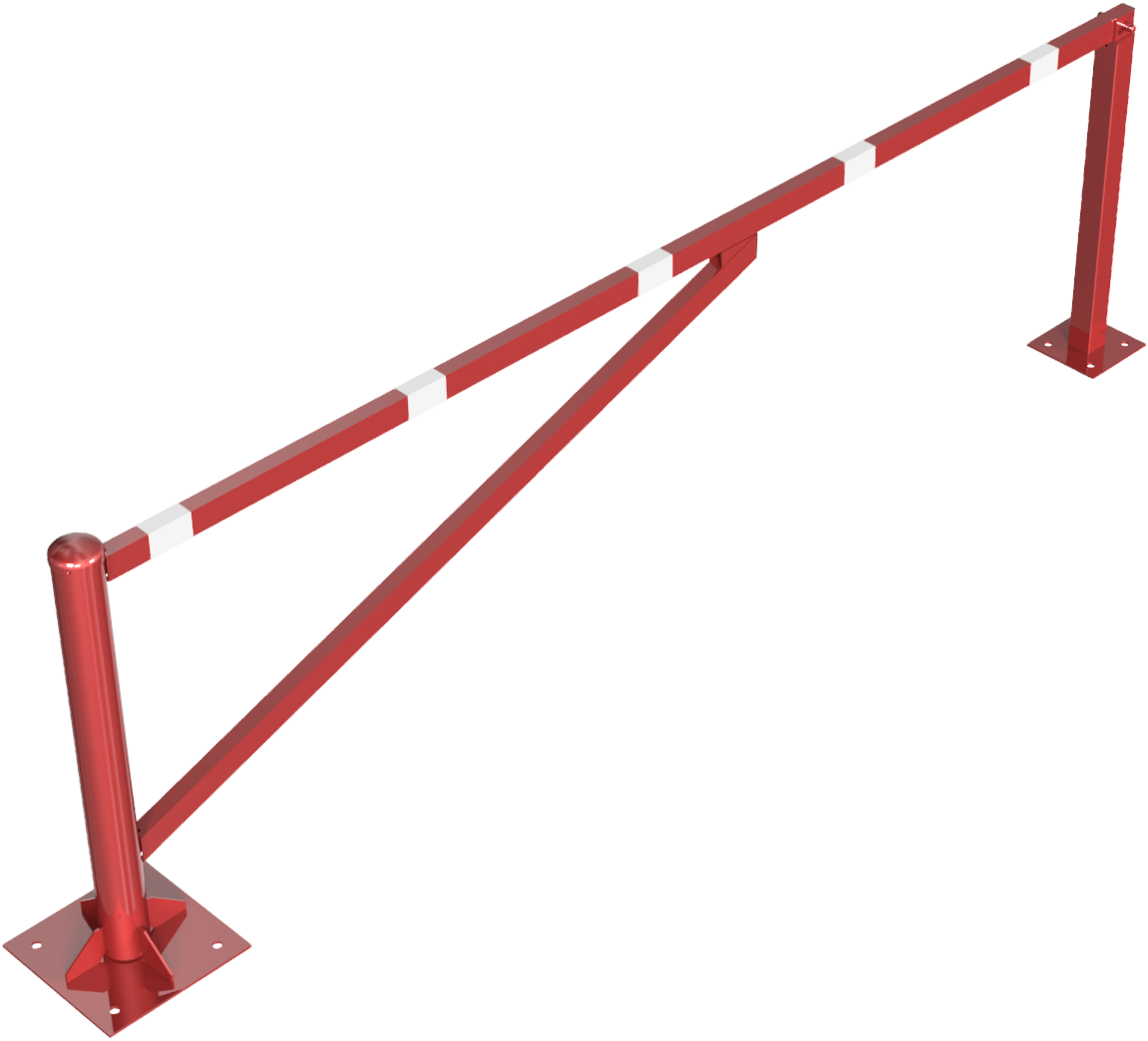 Drehschranke 3,00m, für Vorhangschloss_x000D_ Drehpfosten: Ø 102mm, Schrankenarm: 60x40mm_x000D_ ink