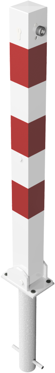 Absperrpfosten Typ 470UZHB+2 -umlegbar-_x000D_ zum Einbetonieren, mit Profilzylinder,_x000D_ 70x70mm