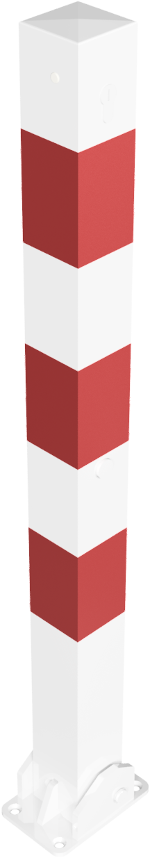Absperrpfosten Typ 470UZB -umlegbar-_x000D_ zum Aufdübeln, mit Profilzylinder,_x000D_ 70x70mm, feuer