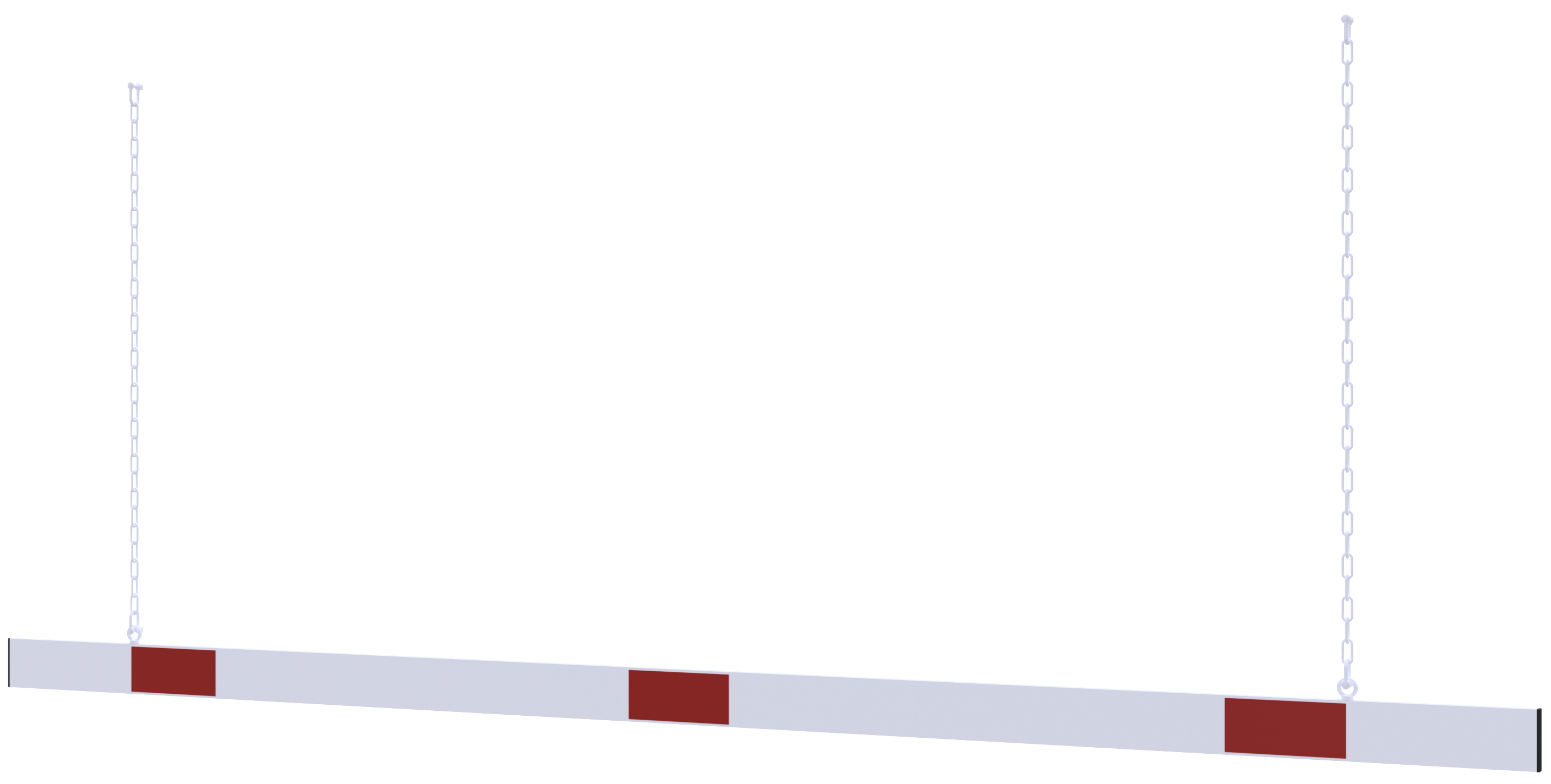 Barriere aus Aluminiumprofil 100x20mm mit seitlichen_x000D_ Schutzkappen, Gesamtlänge 3000mm, inkl.