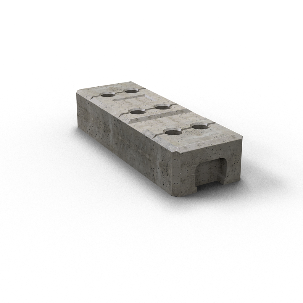 Betonfuß für Bauzaun - 35,5 Kg _x000D_ mit 6 Löchern zum Einstecken Ø 47 mm, mit Tragegriffen_x000D_