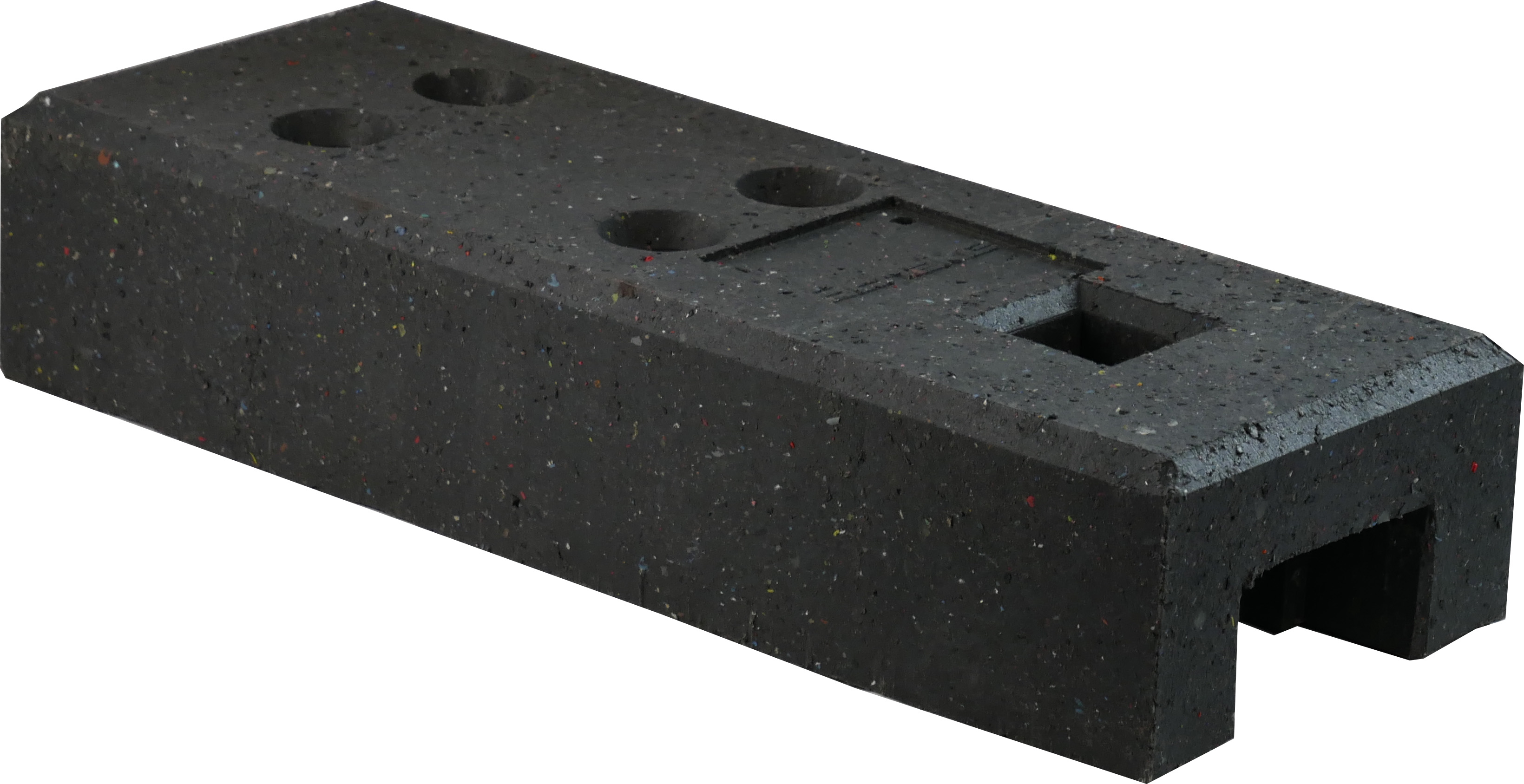 Bauzaunfuß aus Kunststoffrecycling - 20 Kg _x000D_ mit 4 Löchern zum Einstecken von _x000D_ Bauzäune