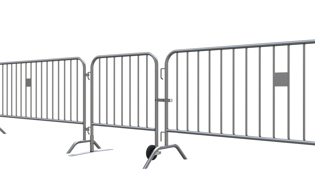 Torelement für Absperrgitter Typ D, _x000D_ zur Befestigung mit Haken und Ösen an Standard-Gitterele