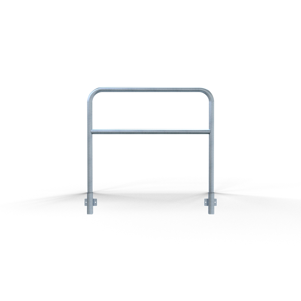 Abweisebügel aus Stahlrohr Ø48mm_x000D_ Breite: 1200mm, Gesamthöhe: 1200 mm_x000D_ mit Querholm, feu