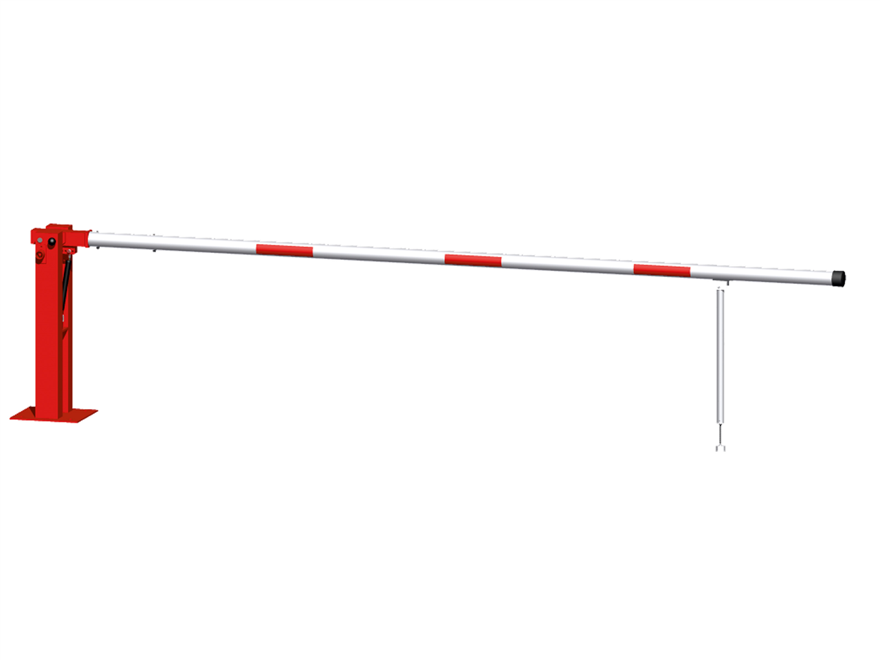 Handschranken 3m mit Pendelstütze_x000D_ und Bodenplatte zum Aufdübeln, mit Doppel-Profilzylindersch