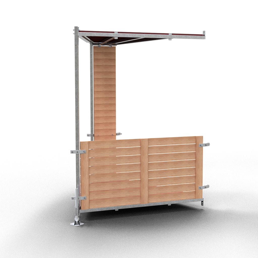 Fußgängertunnel Eckelement Typ A bestehend aus: _x000D_ _x000D_ 1 x Holzbauzaun 1,0x2,0m (Art.-Nr. 3