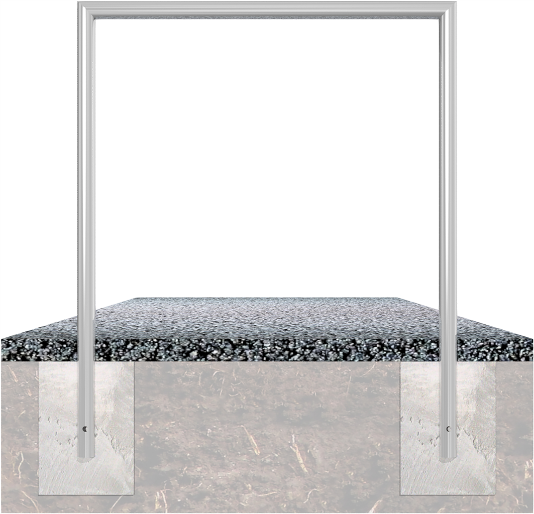 Abweisebügel auf Gehrung geschweißt_x000D_ aus Stahlrohr Ø48mm_x000D_ Breite: 1000mm, Gesamthöhe: 12