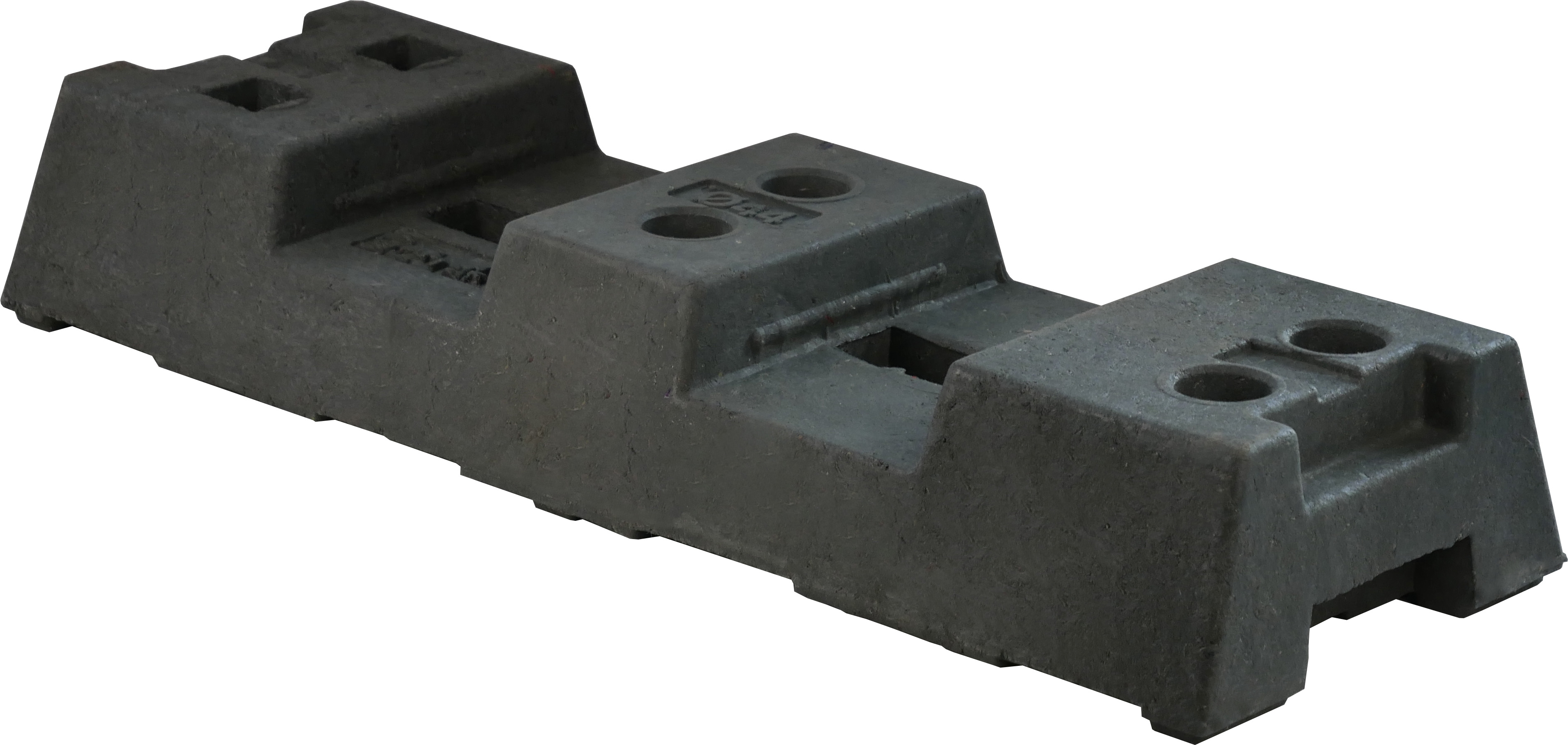 Bauzaunfuß aus Kunststoffrecycling - 16 Kg _x000D_ mit 4 Löchern zum Einstecken von _x000D_ Bauzäune