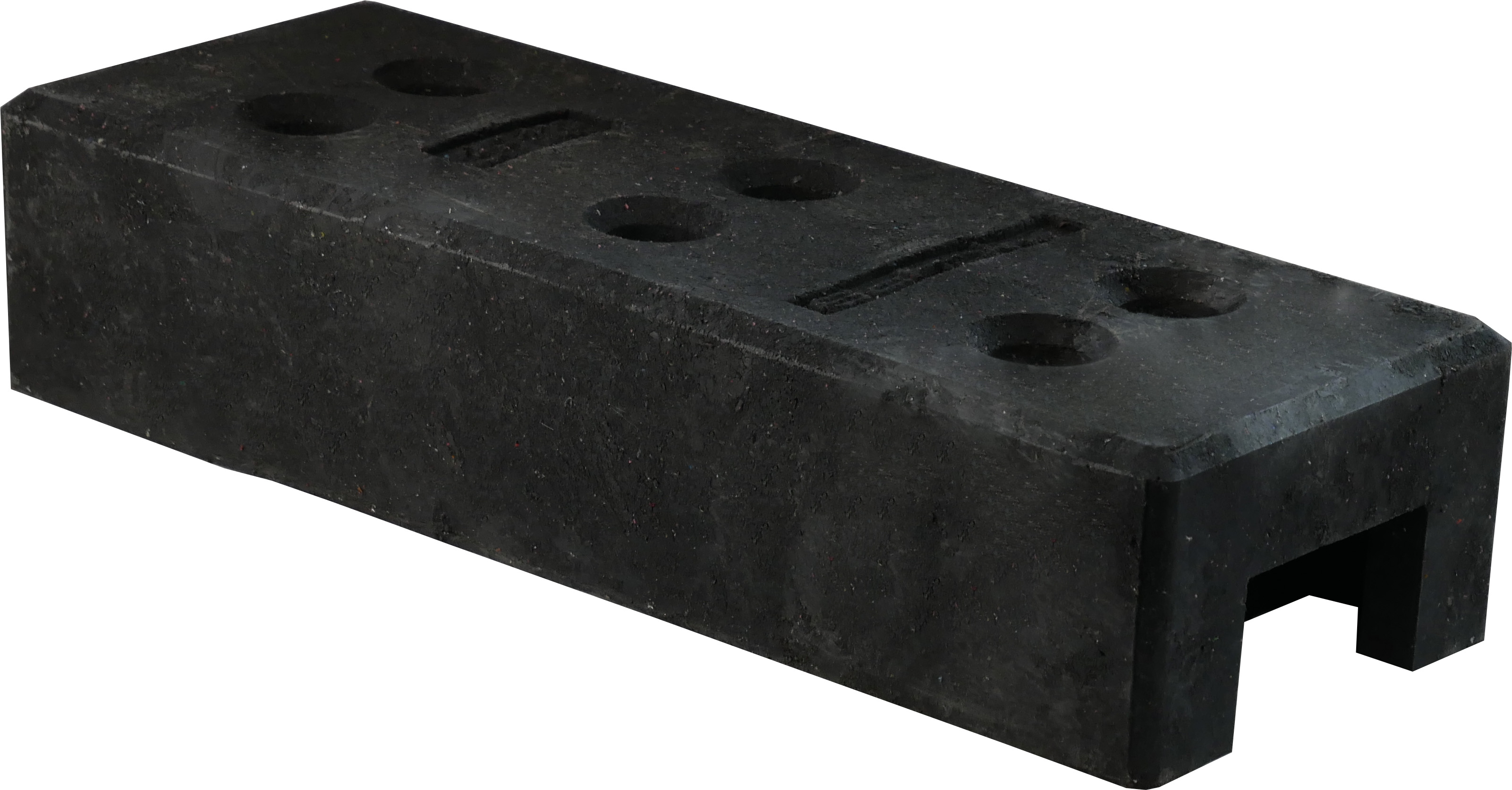 Bauzaunfuß aus Kunststoffrecycling - 20 Kg _x000D_ mit 6 Löchern zum einstecken_x000D_ von Bauzäunen