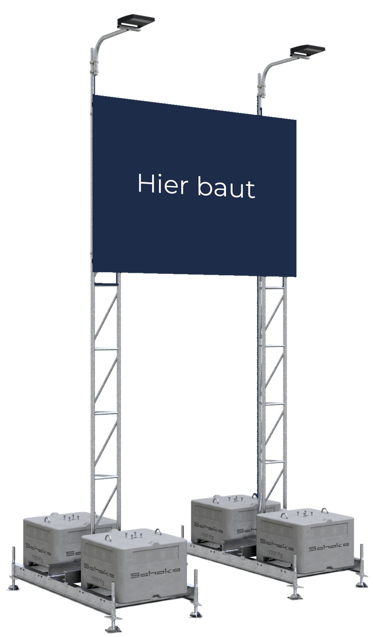 Aufstellvorrichtung für Werbetafel 3,00 x 2,00 m bestehend aus: _x000D_ _x000D_ 2 x Aufstellrahmen,