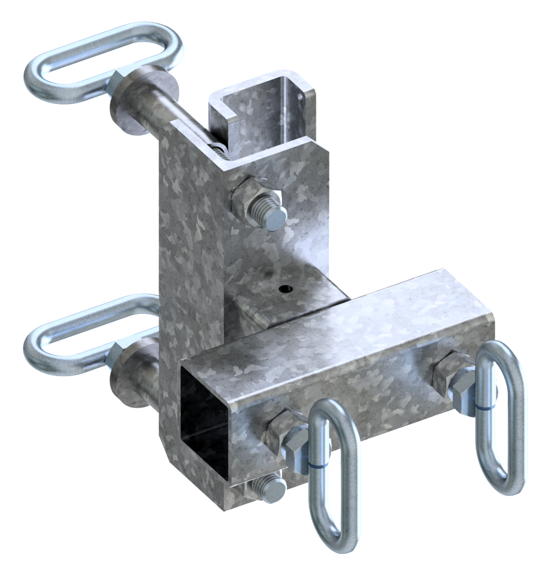 Klemmvorrichtung für Auskreuzungen_x000D_ geeignet für alle gängigen Allformschilder bis 60 mm Tiefe