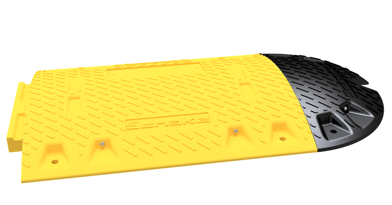 Bodenschwelle - Endstück_x000D_ Höhe: 50 mm_x000D_ Überfahrlänge: 400 mm_x000D_ Gesamtbreite: 215 mm