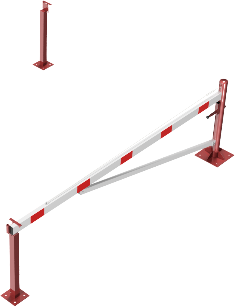 Drehschranke 3,50m, für Vorhangschloss,_x000D_ mit Seilzugverstärkung,_x000D_ Drehpfosten: Ø 102mm,