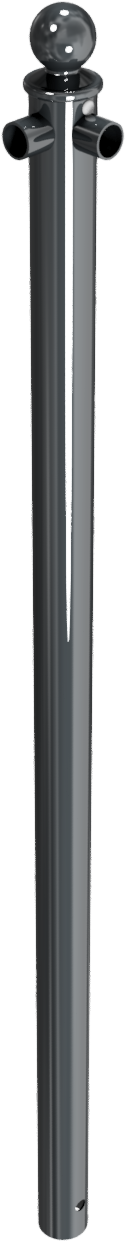 Eckpfosten für Schutzgeländer_x000D_ Ø60mm, mit Alu-Kugelkopf_x000D_ Gesamtlänge 1500mm,_x000D_ für