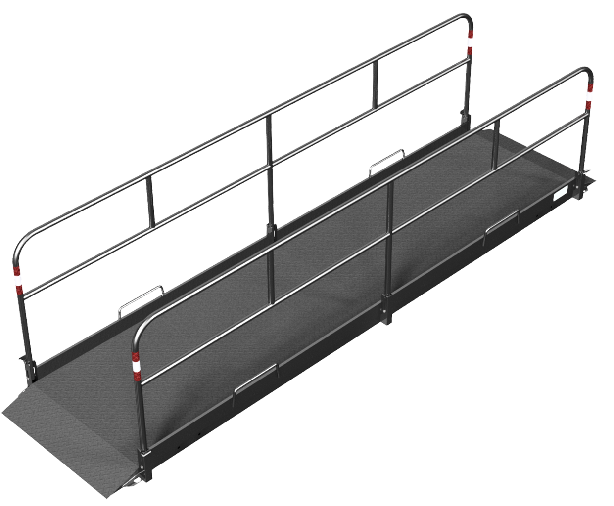 Alu-Grabenbrücke ca. 4,50m lang, 1,00m_x000D_ Belag besteht aus rutschsicherem_x000D_ Alu-Tränenblec