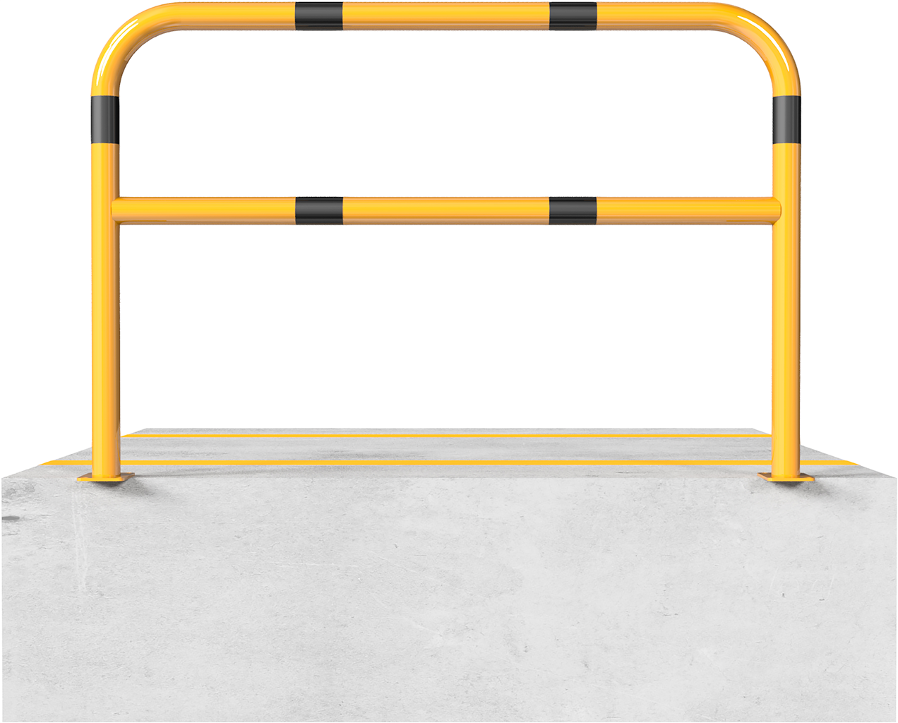 Abweisebügel aus Stahlrohr Ø60mm_x000D_ Breite: 1500mm, Gesamthöhe: 1000 mm_x000D_ mit Querholm, mit