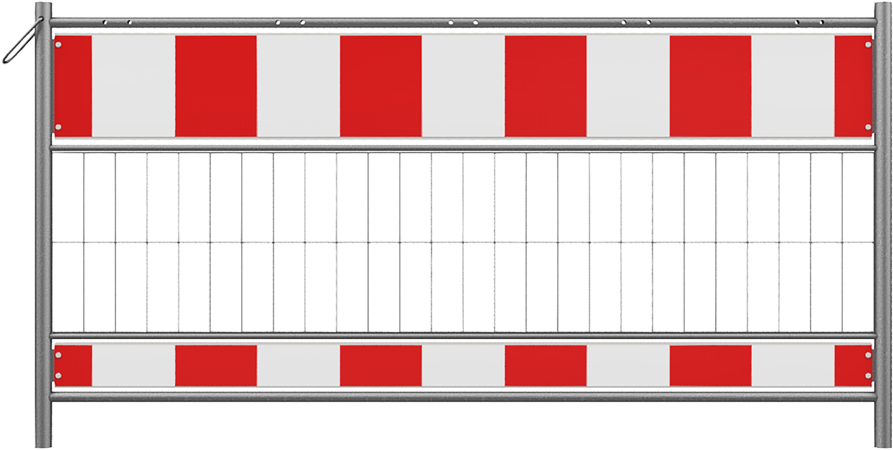 Absperrschrankengitter nach TL_x000D_ beklebt mit Folie Typ RA1/A_x000D_ mit Bohrungen für Lampenada