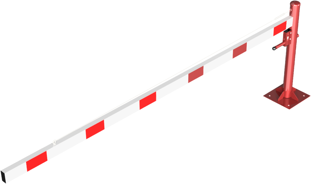 Drehschranke 3,50m, mit Profilzylinderschloss,_x000D_ mit Seilzugverstärkung,_x000D_ Drehpfosten: Ø