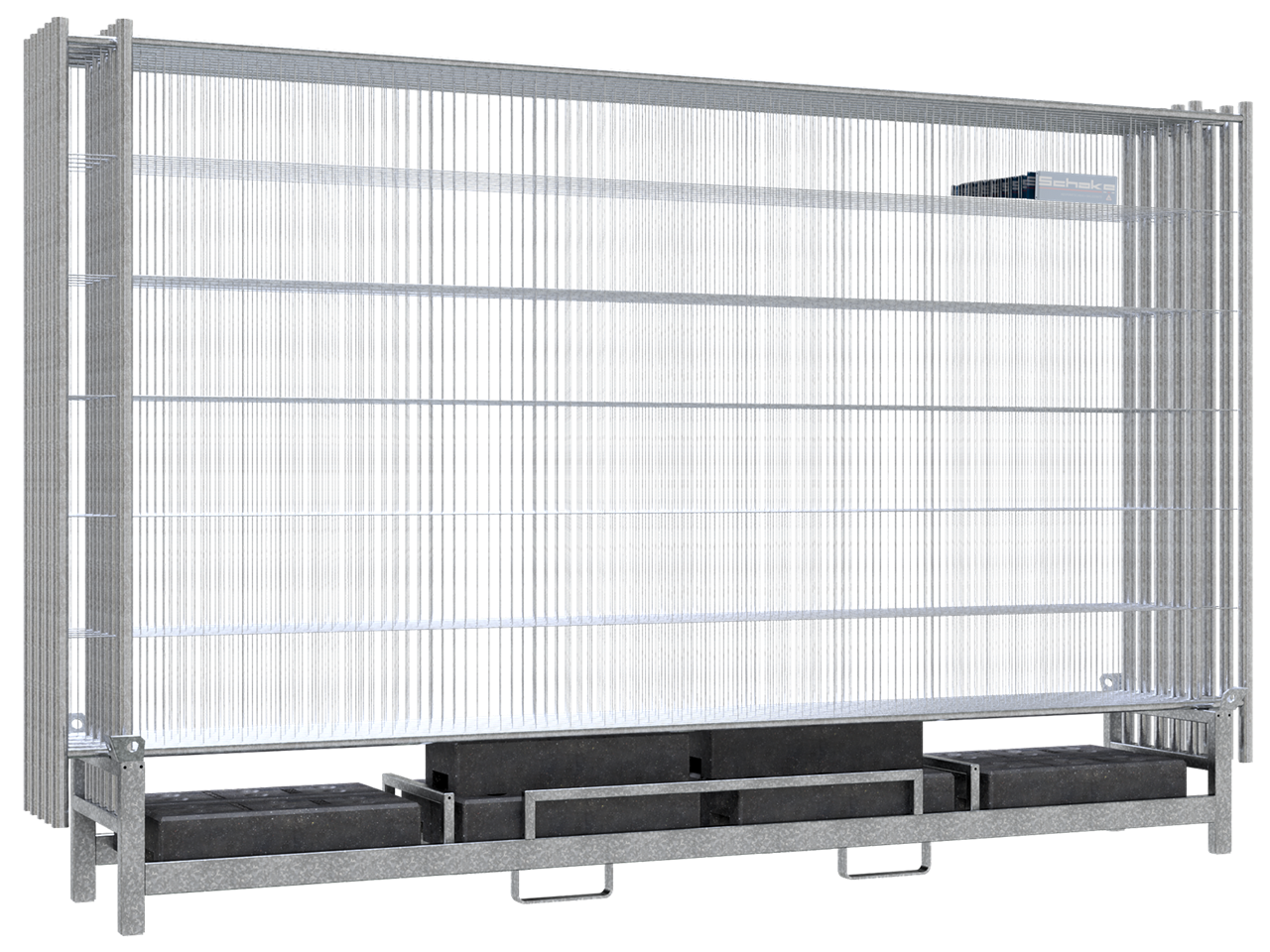Bauzaunset mit Twinpalette 10_x000D_ bestehend aus:_x000D_ 10 x Mobilzaun "Profi P" mit Haken und Ös