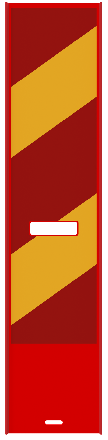 Klemmbake für EURO 1 Schrankenzaun_x000D_ rot / gelb Folie Typ 2 einseitig beklebt, linksweisend