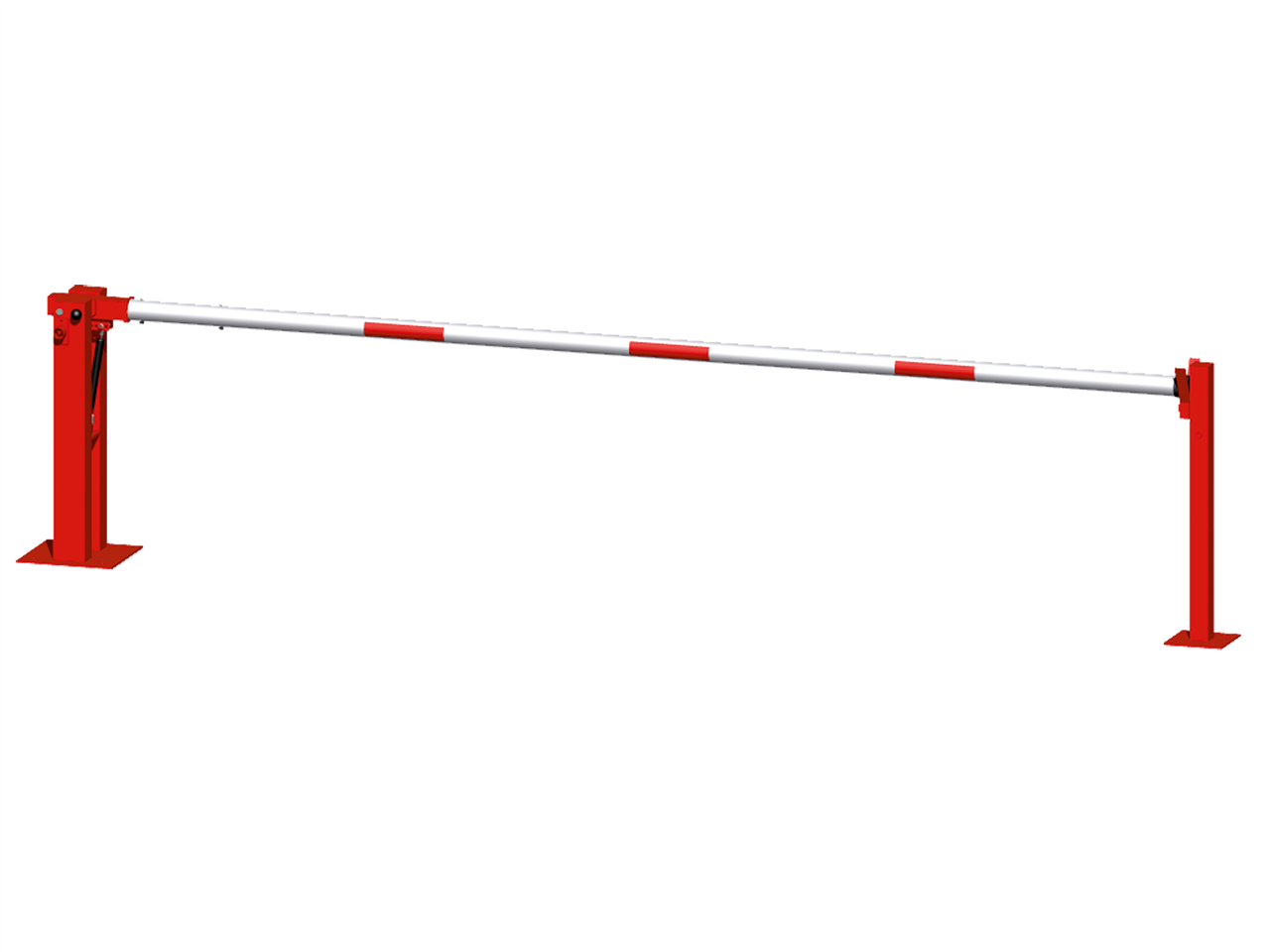 Handschranken 3m mit fester Auflagestütze_x000D_ und Bodenplatte zum Aufdübeln, mit Dreikantverschlu