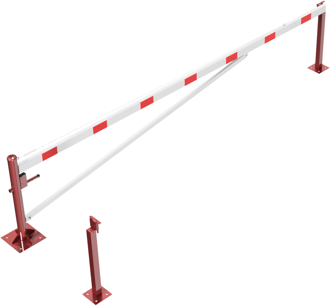 Drehschranke 5,00m, mit Profilzylinderschloss,_x000D_ mit Seilzugverstärkung,_x000D_ Drehpfosten: Ø