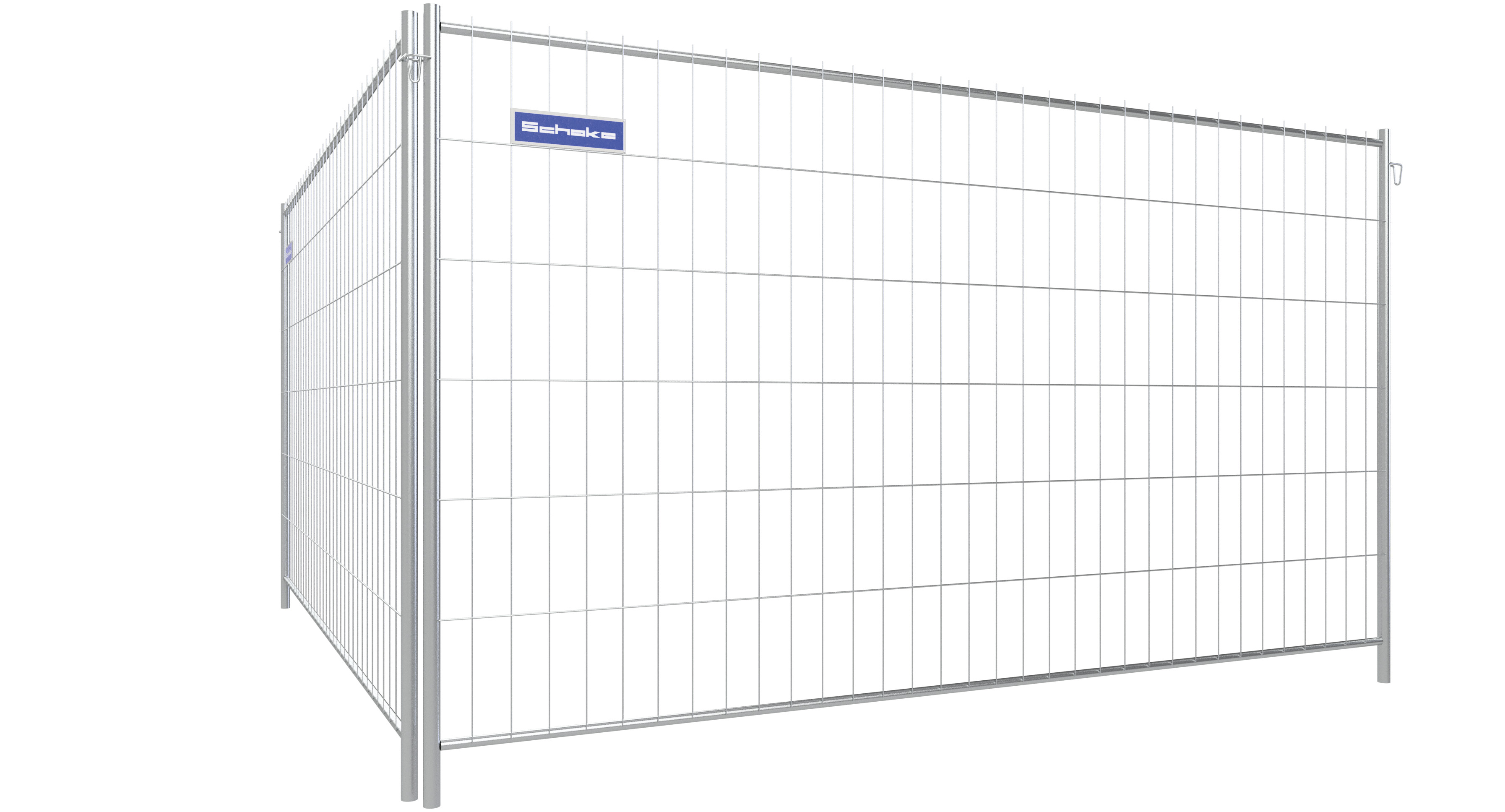 Mobil-Bauzaun verzinkt _x000D_ Typ Light _x000D_ Maße: 3,50 x 2,00m _x000D_ mit umlaufenden Rohrrahm