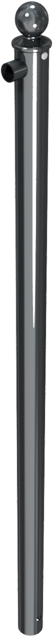 Endpfosten für Schutzgeländer_x000D_ Ø60mm, mit Alu-Kugelkopf_x000D_ Gesamtlänge 1500mm,_x000D_ für