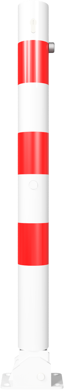 Absperrpfosten Typ 476UZB+1 -umlegbar-_x000D_ zum Aufdübeln, mit Profilzylinder,_x000D_ Ø 76mm, feue