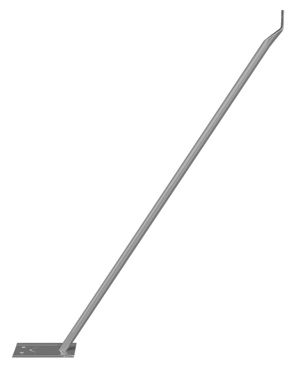 Mobilzaun - Stützstrebe _x000D_ mit angeschweißter Bodenplatte und _x000D_ Bohrungen zum Einschlagen