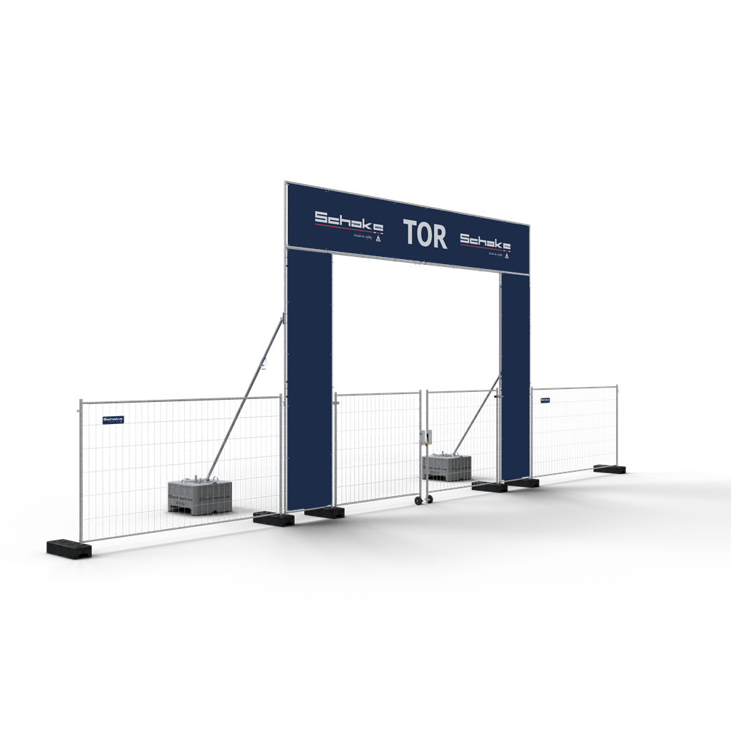 Mobil-Bauzaun verzinkt _x000D_ Typ Light _x000D_ Maße: 3,50 x 2,00m _x000D_ mit umlaufenden Rohrrahm