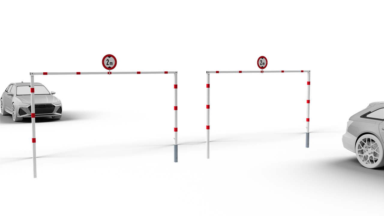 Höhenbegrenzer 70x70mm -feststehend-_x000D_ zum Einbetonieren, Durchfahrtshöhe: ca. 2,00m_x000D_ Ges