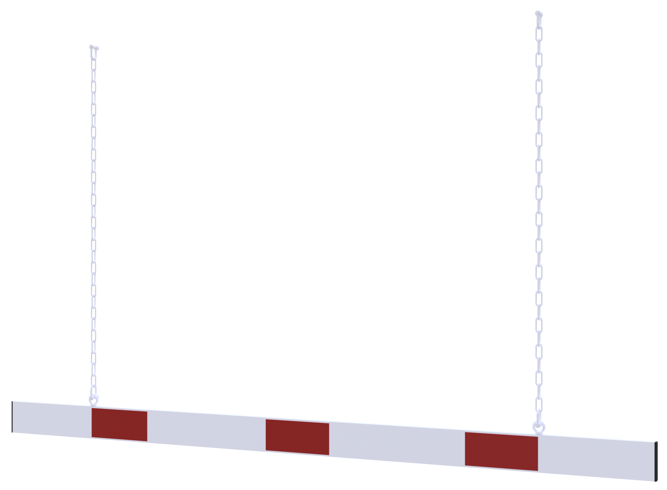 Barriere aus Aluminiumprofil 100x20mm mit seitlichen_x000D_ Schutzkappen, Gesamtlänge 2000mm, inkl.