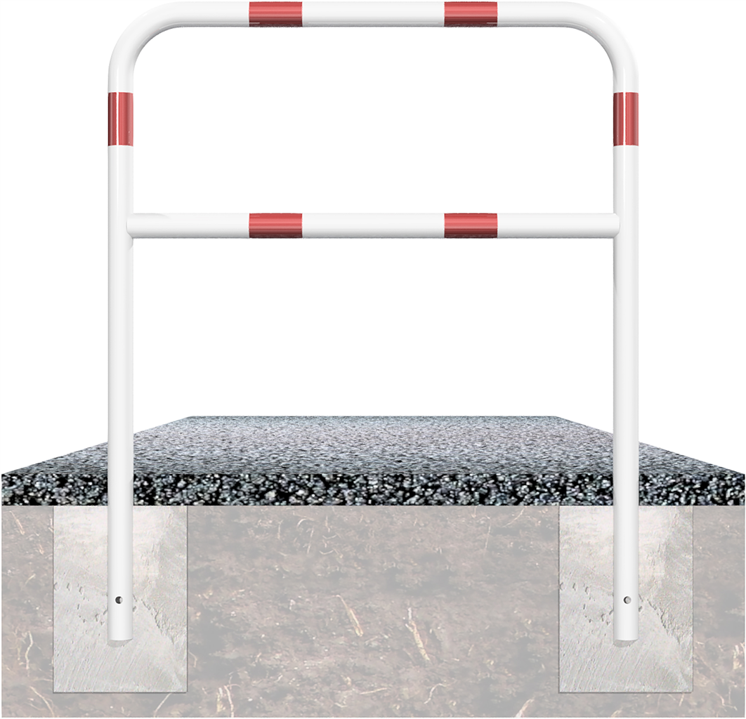 Abweisebügel aus Stahlrohr Ø 48 x 2,5 mm_x000D_ Breite: 1000 mm, Gesamthöhe: 1400 mm_x000D_ mit Quer