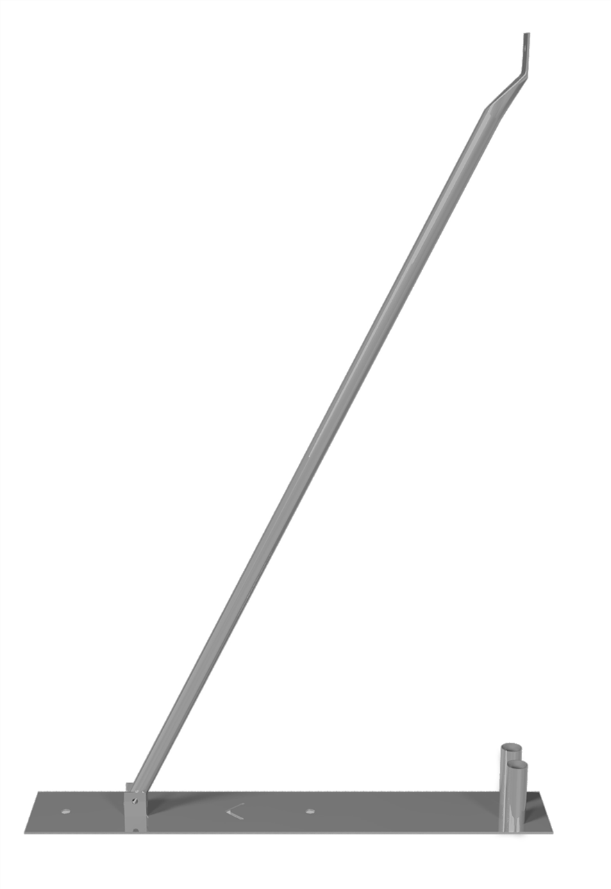 Mobilzaun - Stützstrebe _x000D_ mit durchgehendem Auflageeisen und _x000D_ Bohrungen zum Einschlagen