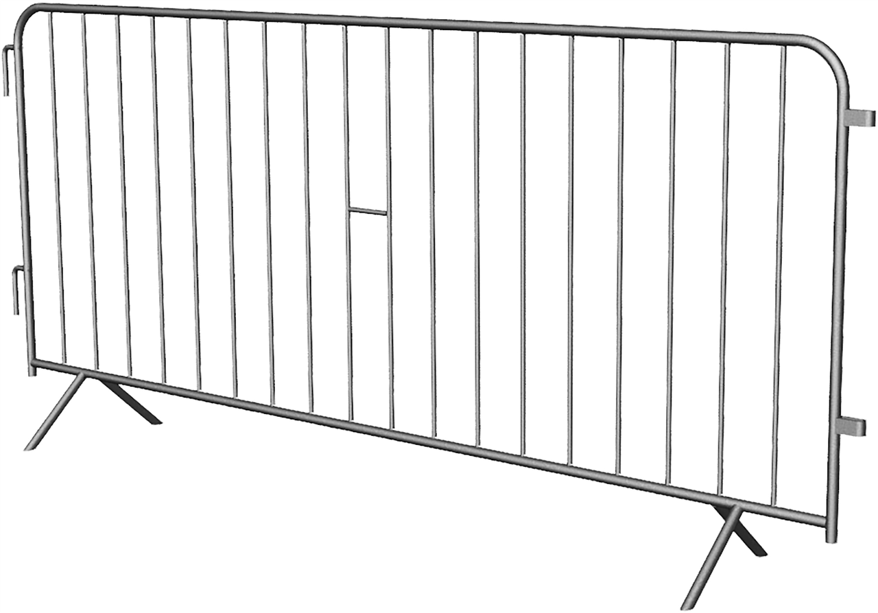 Absperrgitter Typ E, verzinkt, aus Stahlrohr 25mm, _x000D_ mit Rundeisenhaken und Verbindungsbügeln