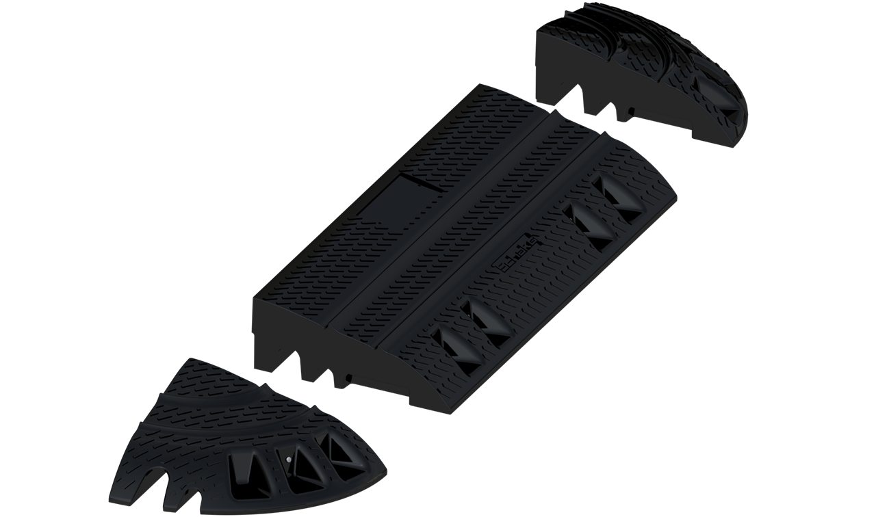 Bordsteinrampe 120mm hoch aus Recyclingmaterial für mobilen und flexiblen Einsatz an Borsteinen oder