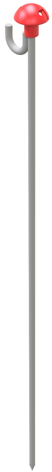 Fangzaunhalter_x000D_ d=14mm _x000D_ Länge: 1200mm_x000D_ geschmiedete Spitze_x000D_ mit Bügel und P