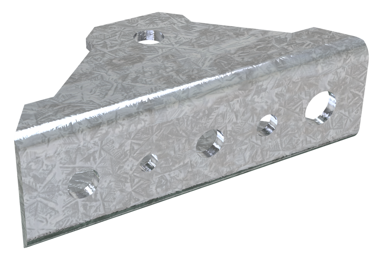 Endgelenk für Außenrohr für Schrägstützen, verzinkt_x000D_ inkl. Verschraubung, Innenmaß 62mm, Lochb