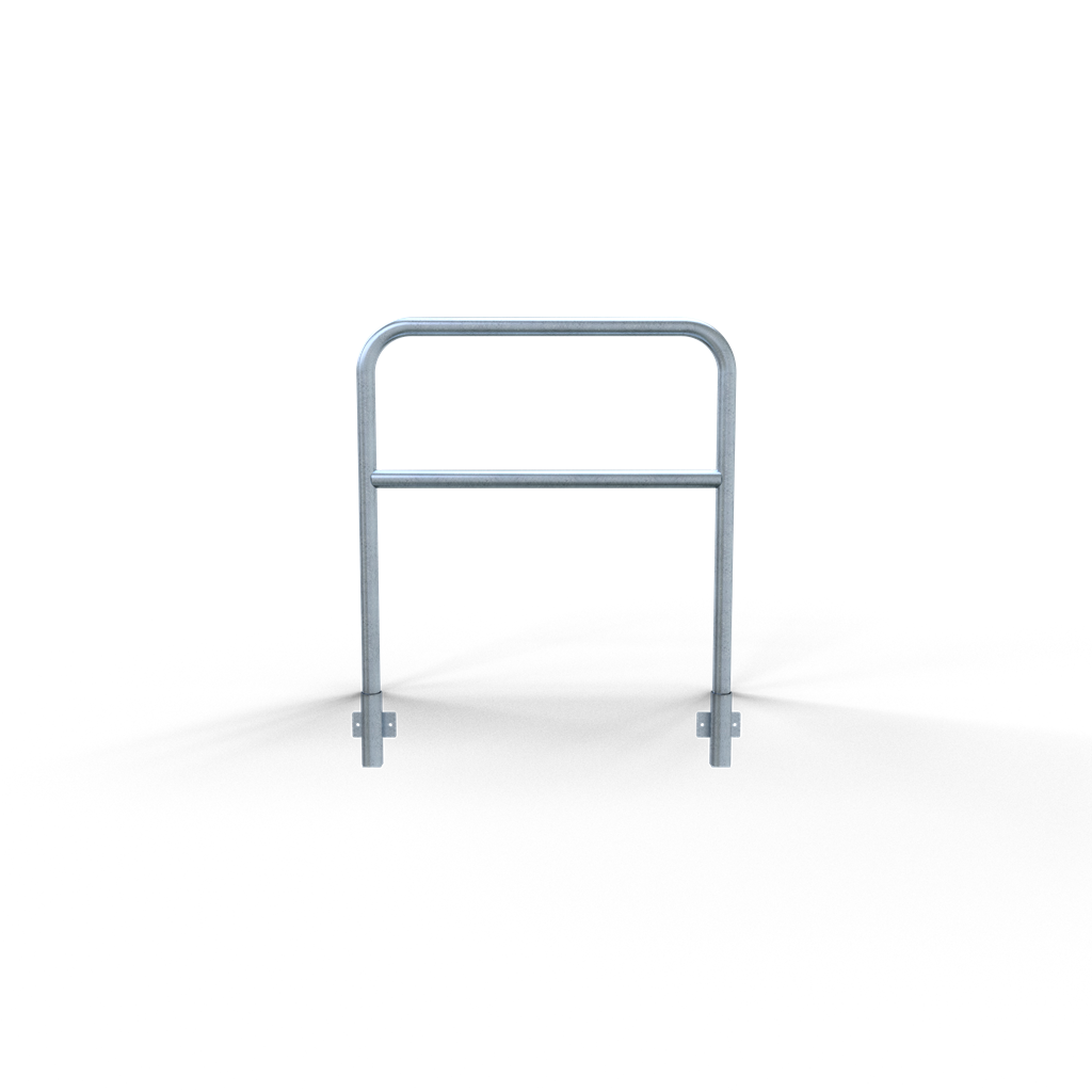 Abweisebügel aus Stahlrohr Ø48mm_x000D_ Breite: 1000mm, Gesamthöhe: 1200 mm_x000D_ mit Querholm, feu