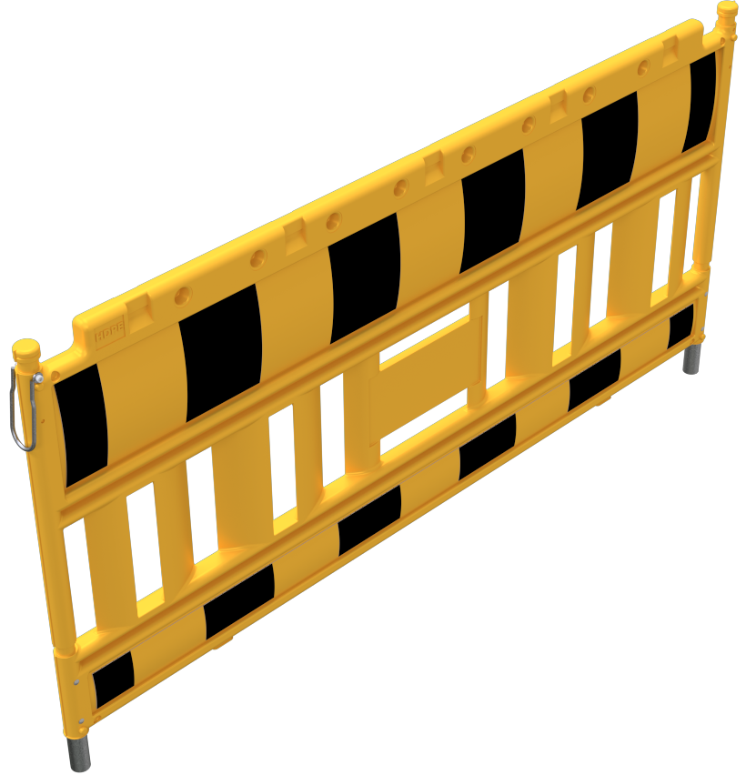 EURO2 Absperrschrankengitter _x000D_ 2,00 m - Typ NOX LIGHT INDUSTRIE_x000D_ aus Kunststoff (gelb RA