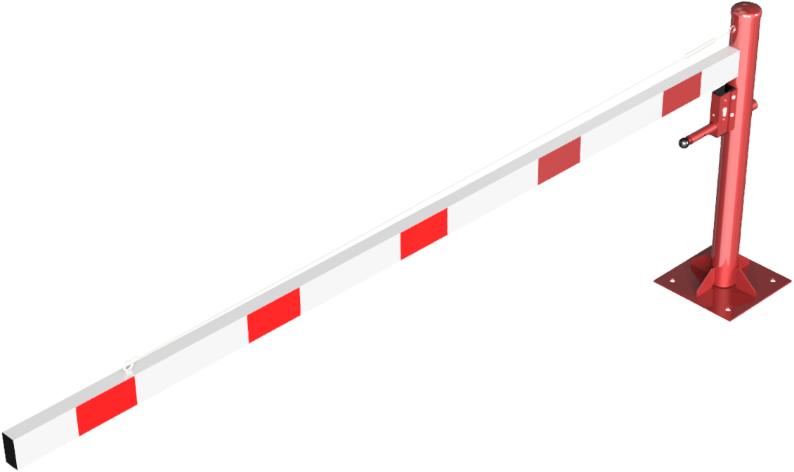 Drehschranke 3,00m, mit Profilzylinderschloss,_x000D_ mit Seilzugverstärkung,_x000D_ Drehpfosten: Ø