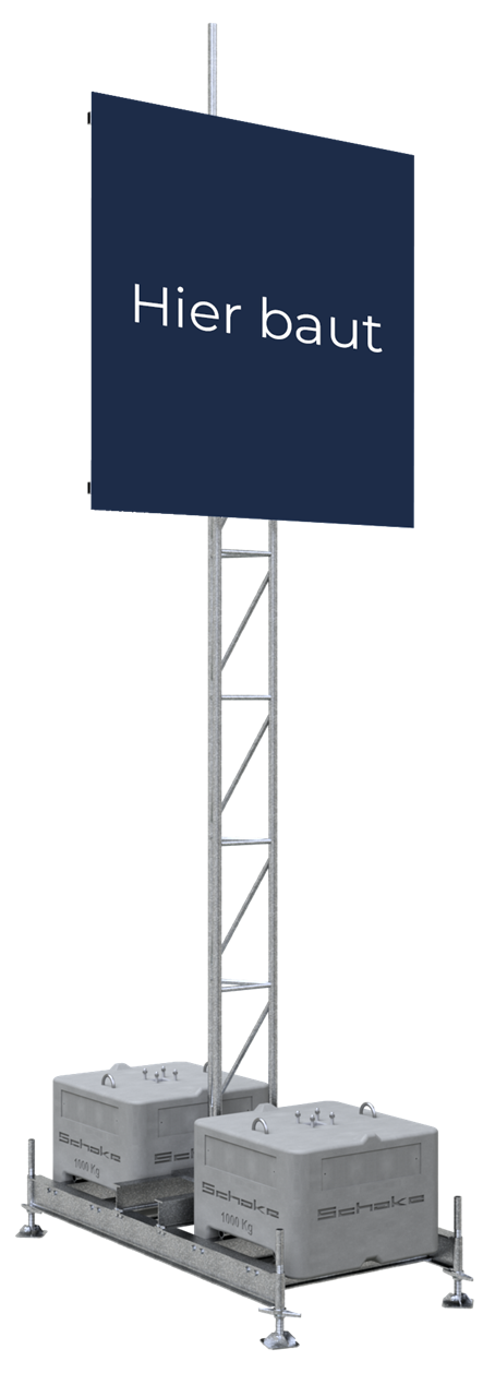 Aufstellvorrichtung für Werbetafel 2,00 x 2,00 m bestehend aus: _x000D_ _x000D_ 1 x Aufstellrahmen,