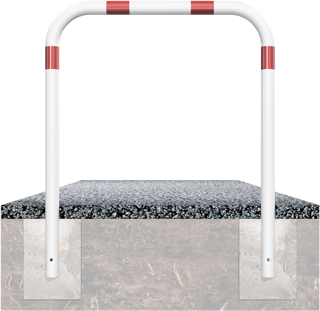 Abweisebügel aus Stahlrohr Ø 60 x 2,5 mm_x000D_ Breite: 500 mm, Gesamthöhe: 1400 mm_x000D_ ohne Quer