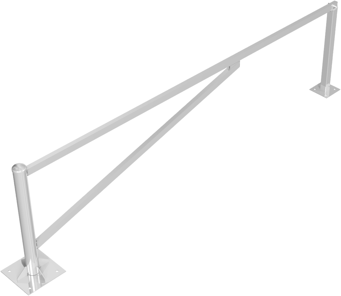Drehschranke 3,50m, für Vorhangschloss_x000D_ Drehpfosten: Ø 102mm, Schrankenarm: 60x40mm_x000D_ ink