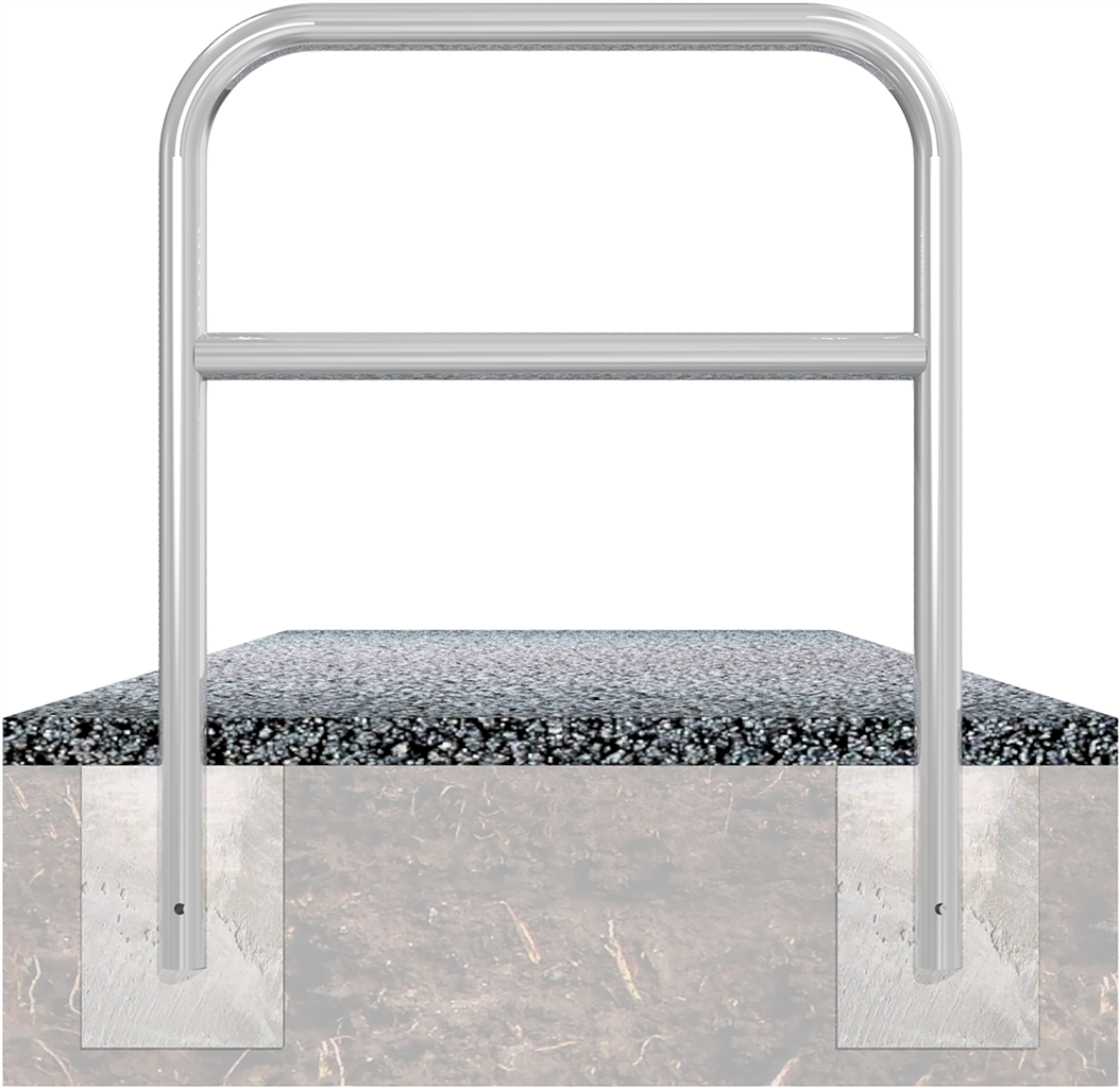 Abweisebügel aus Stahlrohr Ø 60 x 2,5 mm_x000D_ Breite: 500 mm, Gesamthöhe: 1400 mm_x000D_ mit Querh