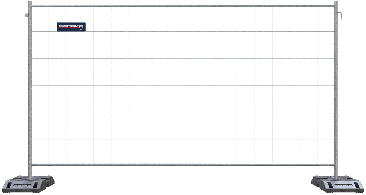 Mobil-Bauzaun feuerverzinkt _x000D_ Typ Profi _x000D_ Maße: 3,50 x 2,00m _x000D_ mit umlaufenden Roh